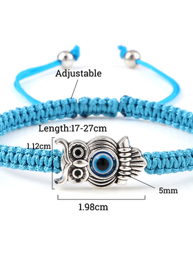 Vintage Owl Evil Eye Braided Bracelet Turkish Lucky String
