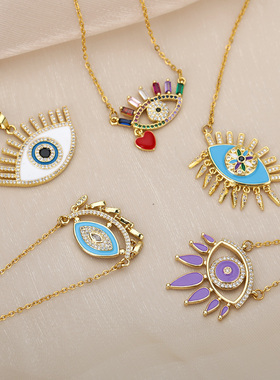 New Devil's Eye Necklace For Women Enamel Demon Eye