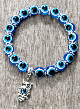 New Turkish Evil Eye Fatima Hand Charm Bracelets Women Men