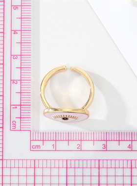 Enamel Oval Evil Eye Finger Rings For Women Fashion Vintage