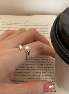 925 Sterling Silver Unique Snake Shape Pearl Ring For Women