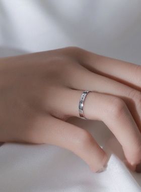 Fashion Simple Make A Wish Matte Letter Ring Women Men