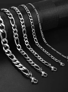 3/5/7/9/11mm 316L Steel Link Chain Necklace for Men Women