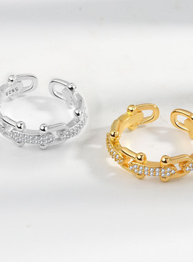 Ekopdee Fashion Hip Hop Zircon Gold Leopard Rings For Women