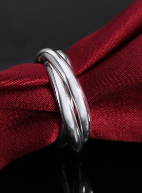 925 Sterling Silver Rings For Women Simple three circles siz