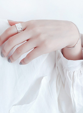 2023 925 Sterling Silver Wide Rings for Women New Trendy