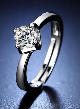 New Charm Couple Rings Romantic Blue Rhinestones Women Rings