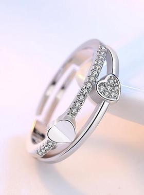 Luxury 925 Sterling Silver Wedding Rings For Women Double