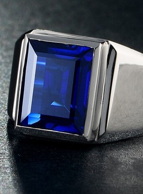 90% OFF Male 8ct Lab Sapphire Ring Real 925 sterling silver