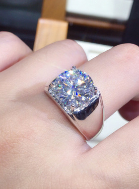 Big Solitaire Male 5ct Lab Sona Diamond Ring 925 sterling