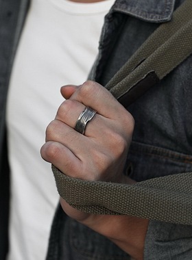 Vintage Silver Plated Irregular Rings for Men Fashion