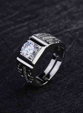 2023 925 Sterling Silver Rings For men Shining crystal adjus