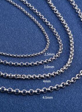 Men's Women's Stainless Steel Rolo Necklace Round Link