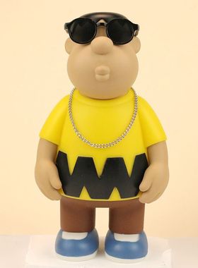 社会胖虎手办卡通动漫潮玩潮流客厅家居礼物桌面装饰摆件玩偶