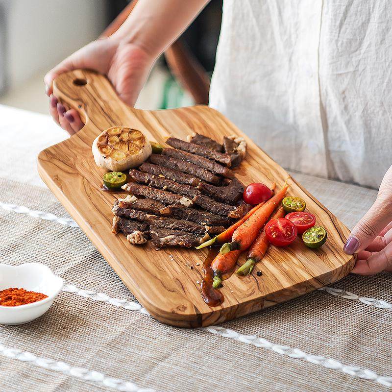 Bill.F橄榄木日式西餐具高档牛排餐盘水果板拍照上菜板拼盘切面包,淘宝优惠券,粉丝福利购,淘宝优惠卷