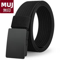 No Inprint MUJ Japan Automatic buckle Canvas Belt men strap minimalist business student military training pants with female 100 lap