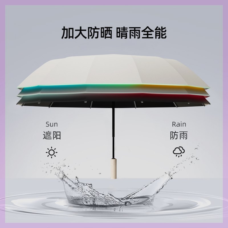 雨宝全自动雨伞女晴雨两用防紫外线太阳伞遮阳伞 - 图1