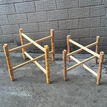 Solid Wood Large Round Table Folding Table Shelf Square Table Dining Table Tripod Miscellaneous Wood Convenient Folding Table Legs Bracket Table