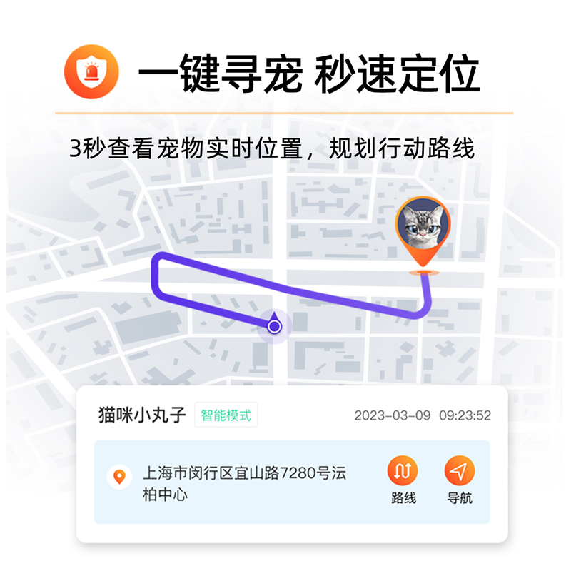 趣爪印宠物定位器追踪器猫咪狗狗小巧续航久实时定位gps防丢神器 - 图0