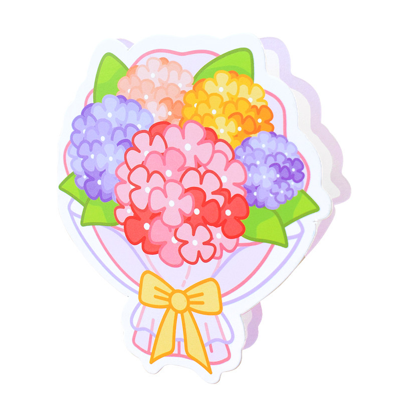 Valentine's Day flower bouquet shape message blessing card