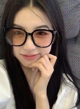 防晒太阳镜大框方形腮红粉色男女