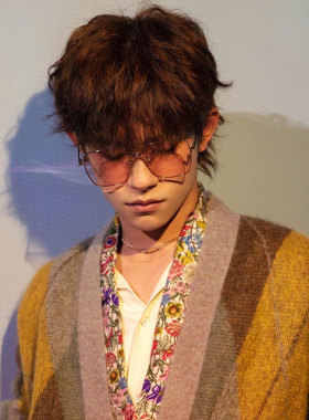 超大金属框潮时尚新款绿色太阳镜