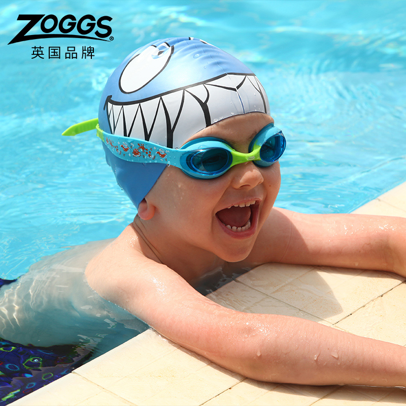 英国ZOGGS 儿童泳帽游泳男女款防水不勒头 卡通有机硅胶帽