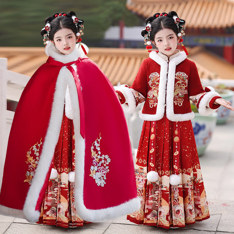 拜年服女童新年喜加厚秋冬儿童汉服过年衣服冬季绒马面裙2026新款,淘宝优惠券,粉丝福利购,淘宝优惠卷