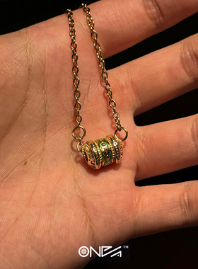 ONEPART“竹韵”时来运转桶珠男女通用钛钢项链