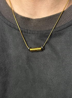 ONEPART八芒星纹路竹节吊坠项链