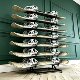Movable multi-layer skateboard and snowboard display storage rack