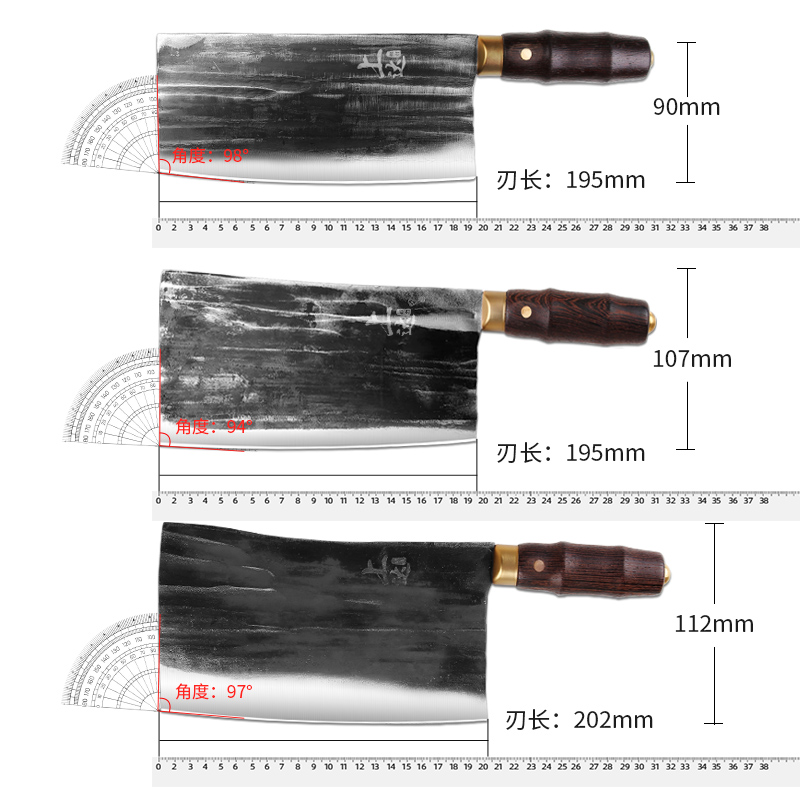 饭店九江刀菜刀手工锻打斩切刀商用老式切肉厨房厨师专用烧腊刀-图3