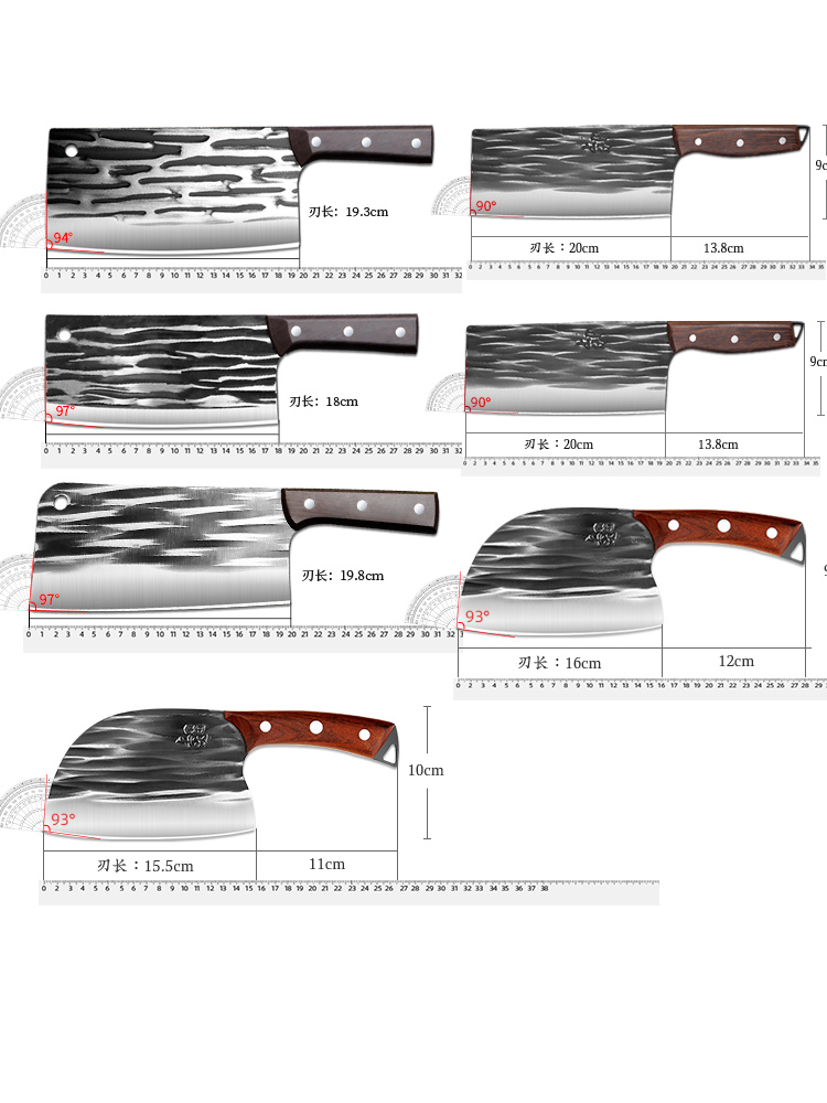 龙泉菜刀家用锋利锻打切肉切片菜刀厨房专用斩切刀官方旗舰店正品-图3
