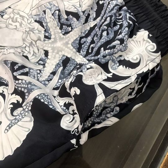 夏季薄款潮牌休闲时尚印花短裤男士个性宽松百搭直筒运动五分裤子