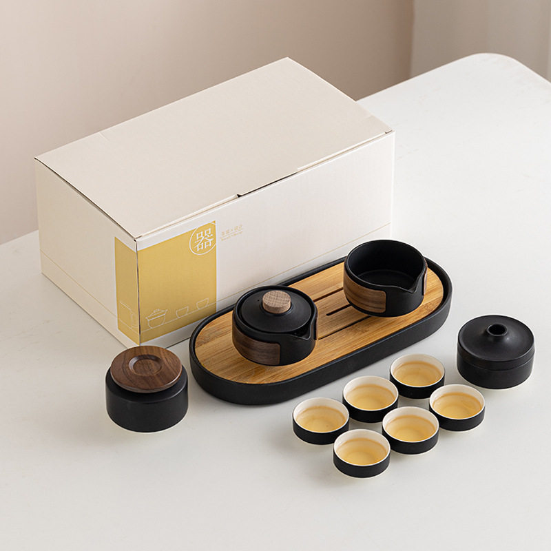 Miaoyan Business Tea Set Gift Set Home Living Room Simple Ceramic Dry Tea Plate Light Luxury Small Set Spot