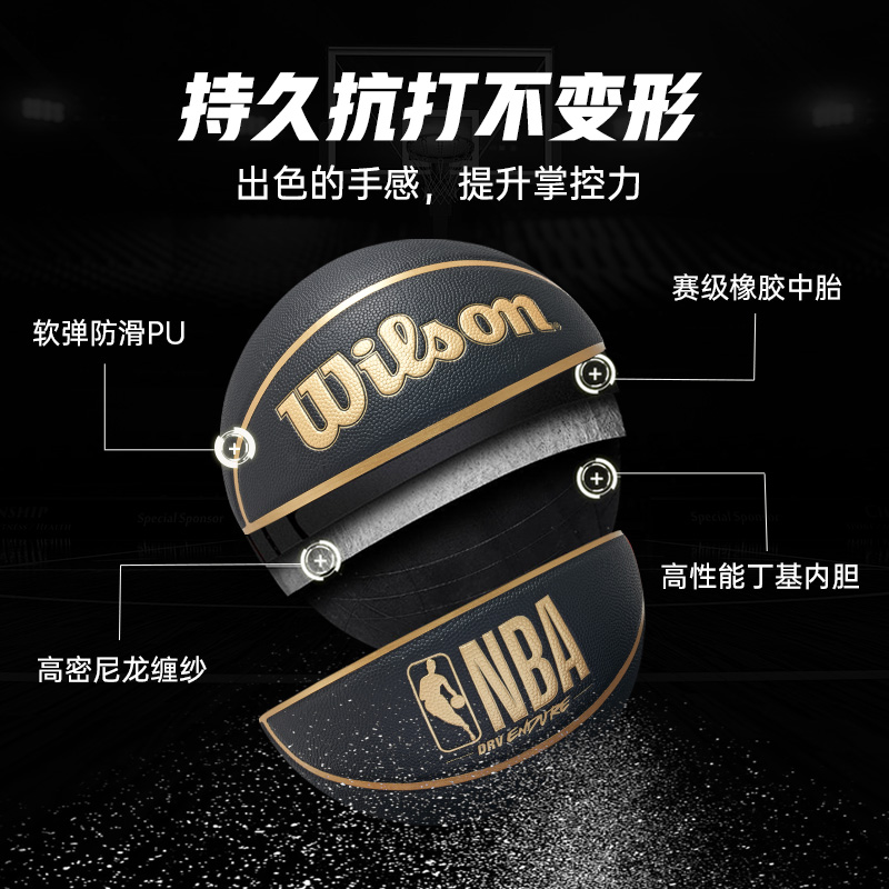 Wilson威尔胜篮球7号NBA比赛专用PU官方正品户外野球生日礼物男生