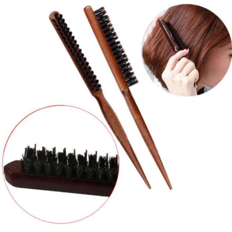 Professional Salon Teasing Back Hair Brushes Boar Bristle Wo - 图0