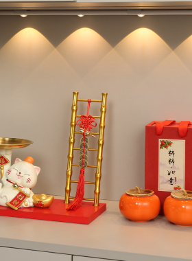 客厅招财猫摆件步步高升乔迁礼物