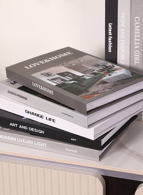 北欧英文假书摆件现代轻奢仿真书