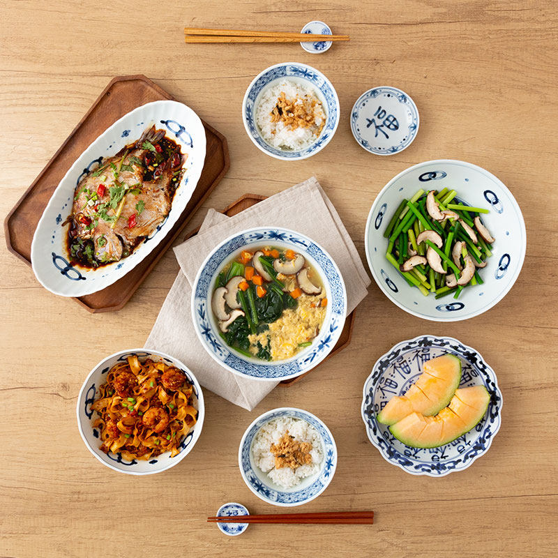 蓝凛堂福字餐具日本进口碗陶瓷盘子套装 家用日式钵面碗福盘福碗,淘宝优惠券,粉丝福利购,淘宝优惠卷
