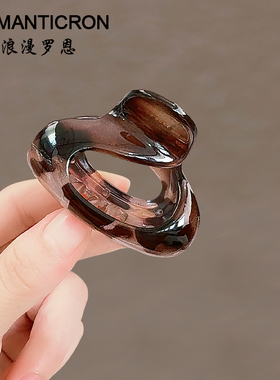 抓夹女高级感女发量少独特漂亮盘发发卡短发后脑勺豹纹鲨鱼发抓