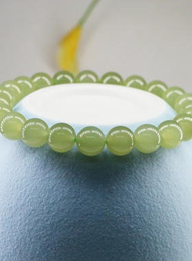 新疆和田玉湖水绿卡8高冰单圈