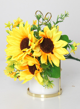 13头小太阳花仿真花向日葵婚庆婚礼拍摄道具家居墙面装饰摆件