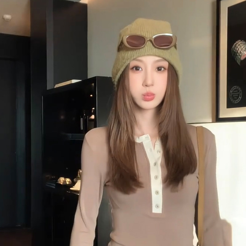 韩系秋冬氛围感羊毛针织护耳卷边冷帽女百搭ins毛线套头堆堆帽子,淘宝优惠券,粉丝福利购,淘宝优惠卷