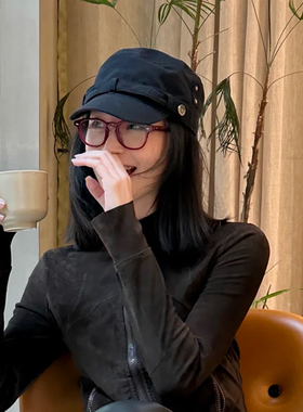 韩系复古文艺平顶鸭舌帽