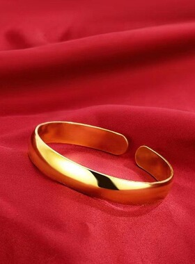 正品百搭简约素圈手镯开口女款光面手环女送老婆妈妈