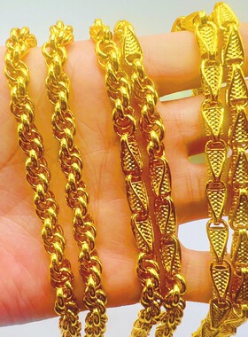 新款项链同款麦穗圆环项链男女同款麻花链时尚大气送男友礼物