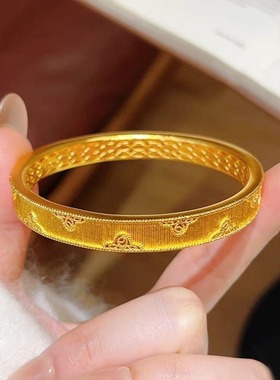 同款镂空锦叶窗花手镯新中式潮风闭口镯子送女友