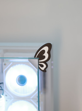 蝴蝶电竞房显示器耳朵装饰黑色