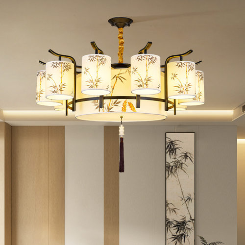 宋代美学客厅吊灯中国风禅意大厅主灯新中式竹叶餐厅灯2025年新款 - 图0